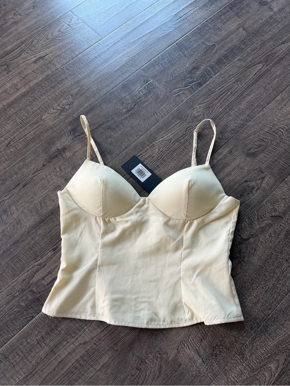 White fox boutique cream bustier tank top